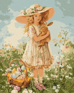 Картина за номерами - Дівчинка з кроликом ©art_selena_ua