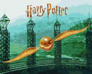 Картина за номерами - Harry Potter: Золотий Снітч з фарбами металік extra ©Warner Bros.