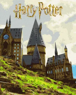 Картина за номерами - Harry Potter: Пейзаж Гоґвортсу з фарбами металік ©Warner Bros.