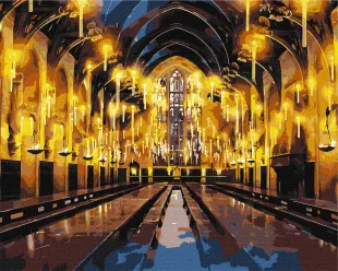 Картина за номерами - Harry Potter: Велика зала з фарбами металік ©Warner Bros.