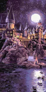 Картина за номерами - Harry Potter: Прибуття до Гоґвортсу з фарбами металік extra ©Warner Bros.