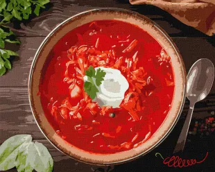 Картина за номерами - Український борщ ©Євген Клопотенко