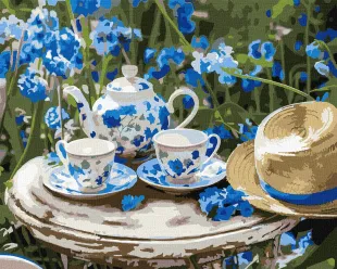 Painting by numbers - Morning tea ©art_selena_ua