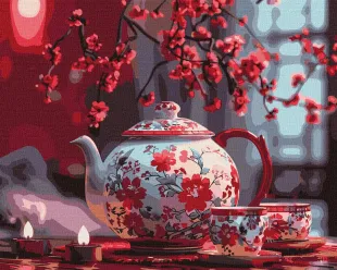 Картина за номерами - Чай при свічках ©art_selena_ua