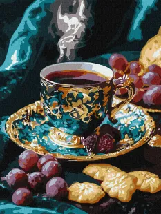 Картина за номерами - Кава по-турецьки з фарбами металік extra ©art_selena_ua