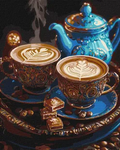 Картина по номерам - Мелодия кофе с красками металлик extra ©art_selena_ua