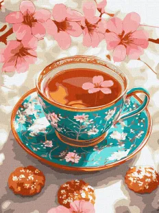 Painting by numbers - Cherry tea ©art_selena_ua