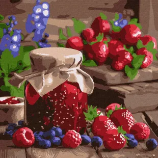 Картина за номерами - Малинове варення ©art_selena_ua