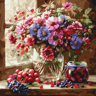 Картина за номерами - Букет і фрукти ©art_selena_ua