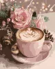Painting by numbers - New Year's cappuccino with metallic paints ©art_selena_ua