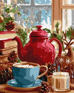 Картина за номерами - Зимова атмосфера вдома ©art_selena_ua