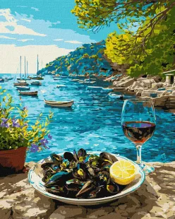 Картина за номерами - Морський обід ©art_selena_ua