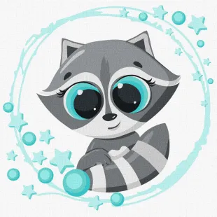Painting by numbers - Little raccoon