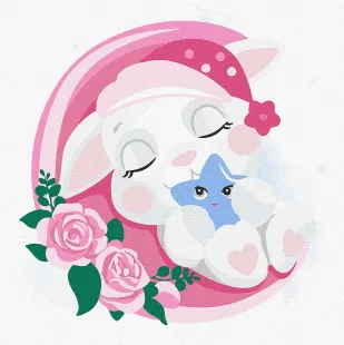 Painting by numbers - Sleepy bunny