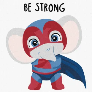 Painting by numbers - Strong elephant