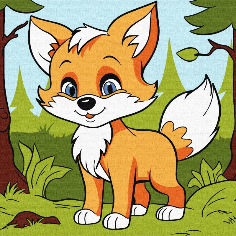 Painting by numbers - A fluffy fox ©art_selena_ua