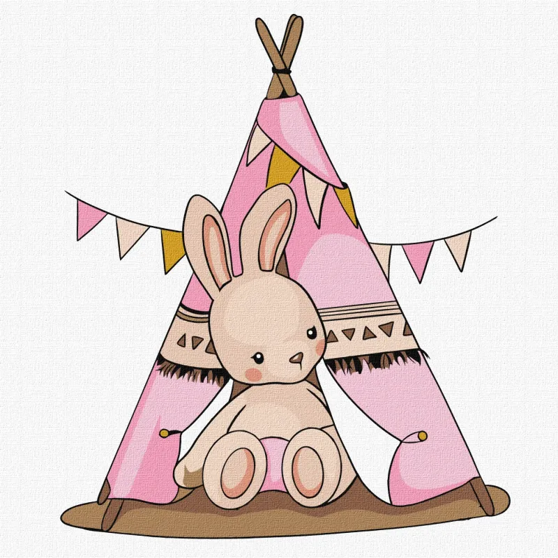 Painting by numbers - Baby Rabbit in the wigwam ©tanya_bonya