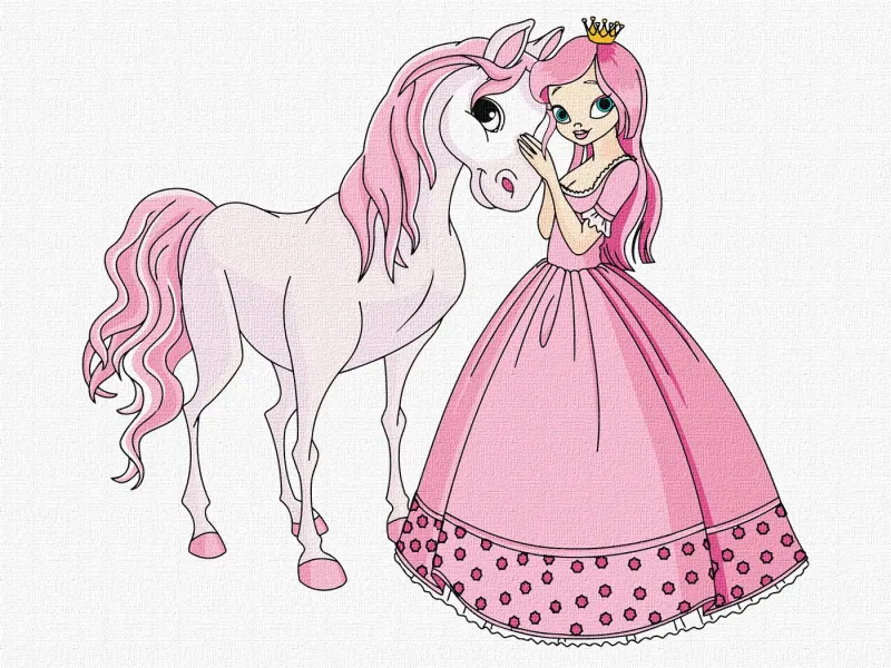 Painting by numbers - A princess and a pony
