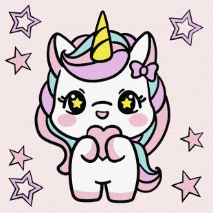 Painting by numbers - Playful unicorn
