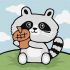 Painting by numbers - Cute raccoon