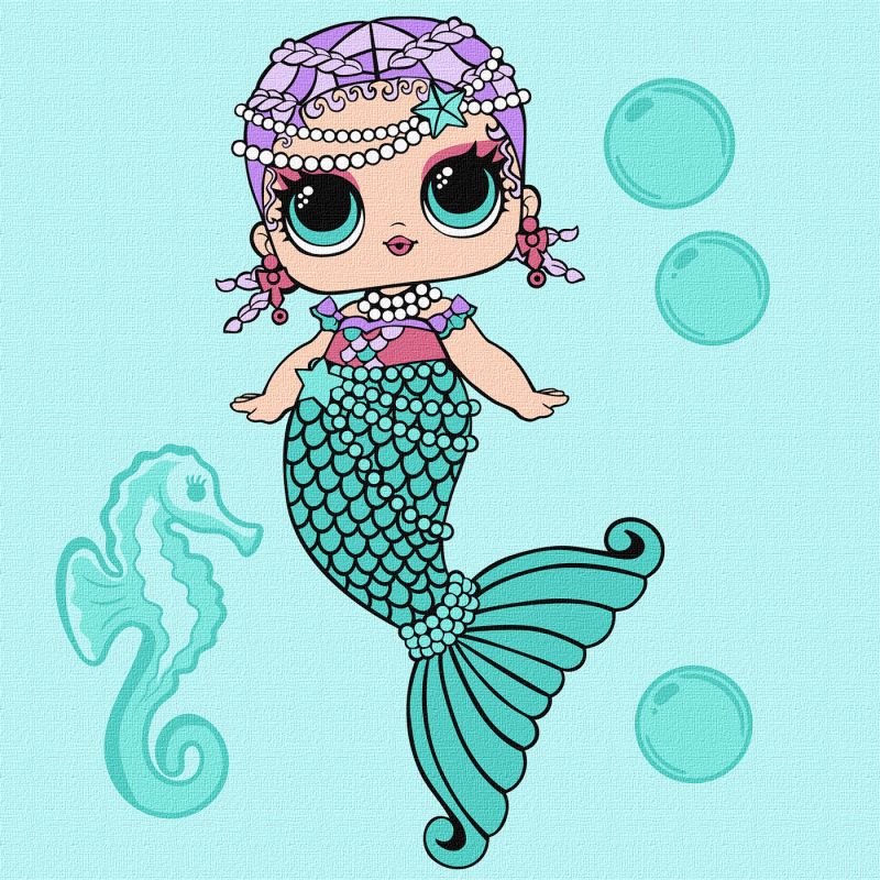 Картина по номерам - L.O.L. Surprise! Mermaids Merbaby