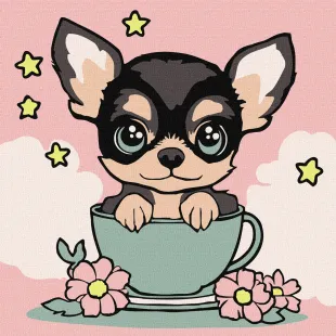 Painting by numbers - A cute puppy ©art_selena_ua