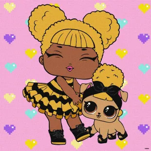 Картина за номерами - L.O.L. Surprise! TroopSurprise Queen Bee With Queen Pup