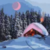 Картина за номерами - Засніжена хатинка