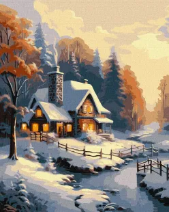 Картина за номерами - Зимовий будиночок ©art_selena_ua