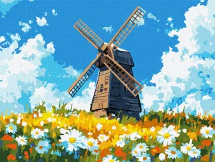 Картина за номерами - Млин посеред поля ©art_selena_ua