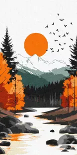 Картина за номерами - Жовтий місяць серед осіннього лісу ©art_selena_ua