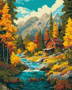 Картина за номерами - Осінь над потоком ©art_selena_ua