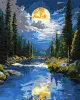 Картина по номерам - Под горным потоком с красками металлик ©art_selena_ua