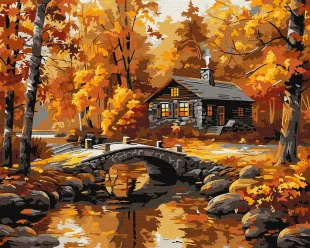 Картина за номерами - Селище над річкою ©art_selena_ua