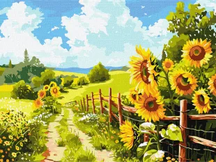 Картина за номерами - Стежка серед соняхів ©art_selena_ua
