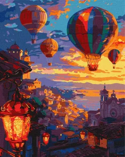 Картина за номерами - Небо повітряних куль ©art_selena_ua