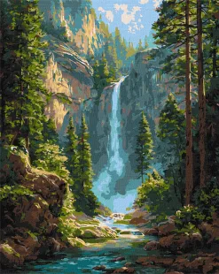 Картина за номерами - Величний водоспад ©art_selena_ua