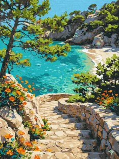 Картина за номерами - Бірюзове узбережжя мрії ©art_selena_ua