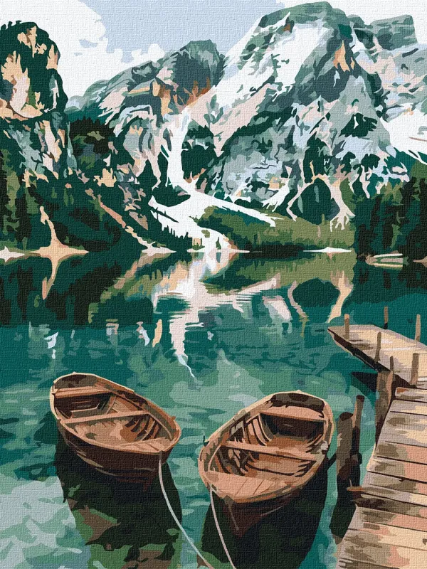 Painting by numbers - Boats on the mirror lake ©art_selena_ua