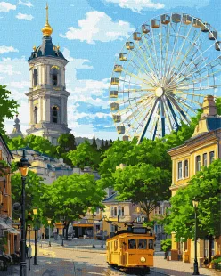Картина за номерами - Колесо і дзвіниця ©art_selena_ua
