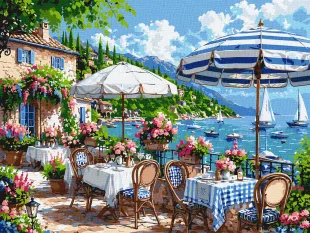 Картина за номерами - Обід біля затишного порту ©art_selena_ua