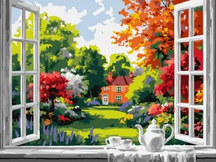 Картина за номерами - Ранковий чай біля вікна ©art_selena_ua