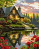 Painting by numbers - Cozy house by the pond ©art_selena_ua