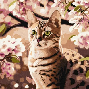 Картина по номерам - Котенок в саду ©art_selena_ua