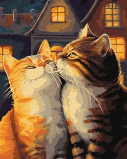 Картина за номерами - Закохані котики ©art_selena_ua