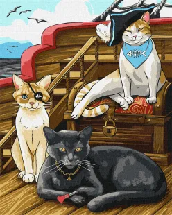 Картина за номерами - Пухнасті пірати ©art.irina.pass