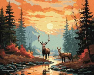 Картина за номерами - Витончені олені ©art_selena_ua