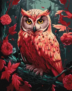 Картина за номерами - Барвиста совушка з фарбами металік extra ©art_selena_ua