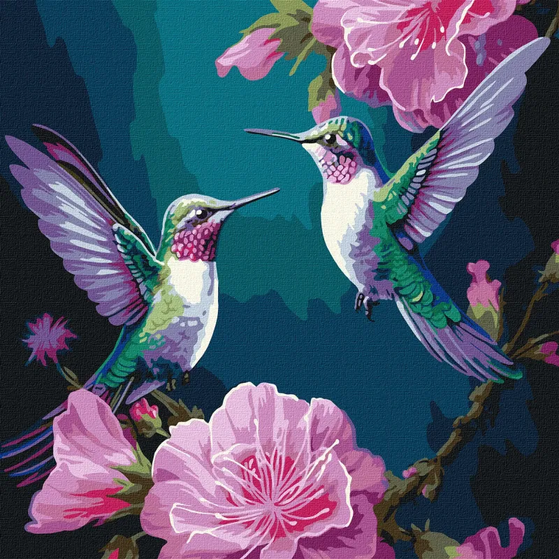 Painting by numbers - The fabulous birds with metallic paints ©art_selena_ua