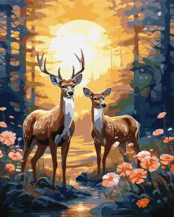 Картина за номерами - Граціозні олені ©art_selena_ua